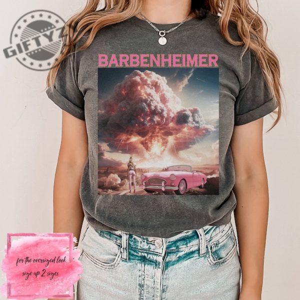 Barbenheimer Shirt 2023 Trending Movies Barbie Oppenheimer Funny Gift Shirt Hoodie Sweatshirt Mug giftyzy.com 1