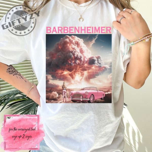 Barbenheimer Shirt 2023 Trending Movies Barbie Oppenheimer Funny Gift Shirt Hoodie Sweatshirt Mug giftyzy.com 2
