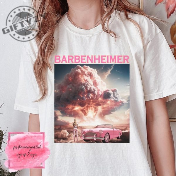 Barbenheimer Shirt 2023 Trending Movies Barbie Oppenheimer Funny Gift Shirt Hoodie Sweatshirt Mug giftyzy.com 3