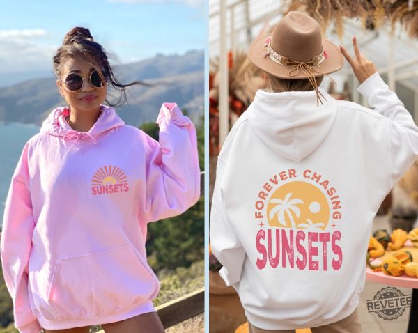 Forever Chasing Sunsets Hoodie Retro Beach Shirt Tropical Shirt Retro Summer Shirt Aesthetic Summer Tshirt revetee.com 2