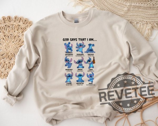 Disney Stitch God Says That I Am Shirt Stitch Family Trip Hoodie Sweatshirt Disney Stitch Group Vacay Shirt revetee.com 1