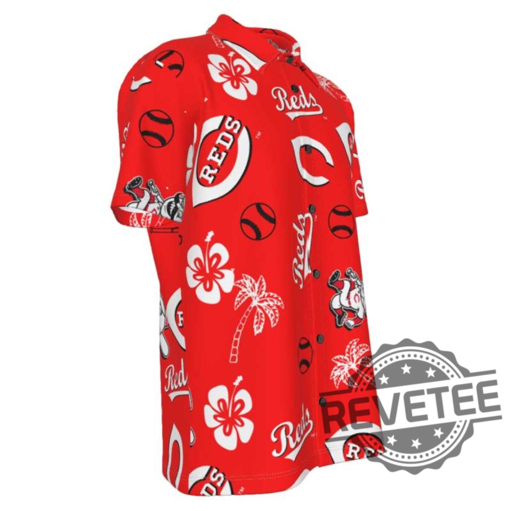 Personalized Name And Number Cincinnati Reds Baseball All Over Print 3D  Hawaiian Shirt - White - T-shirts Low Price