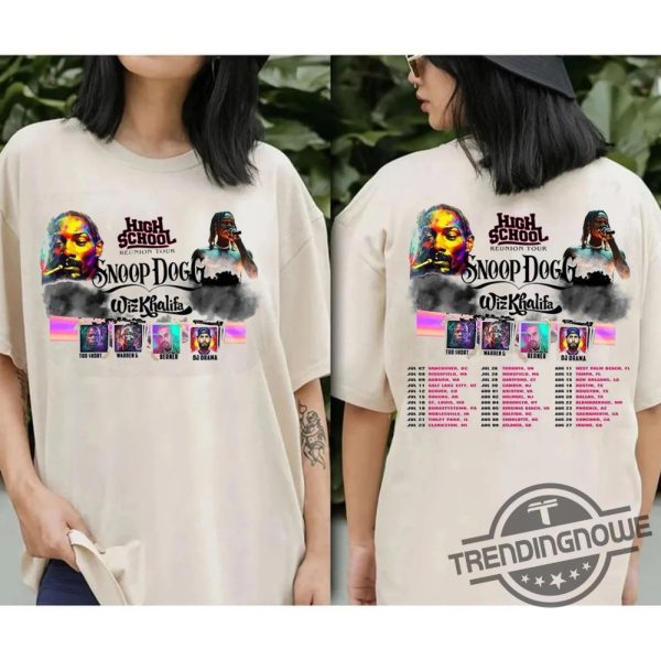 Snoop Dogg Wiz Khalifa Tour Shirt High School Reunion 2023 Merch Shirt Snoop Dogg Tour Merch 2023 Shirt Tour Shirt 2023 trendingnowe.com 2