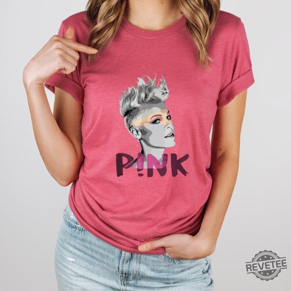 Pink Pink Singer Summer Carnival 2023 Tour Tshirt Trust Fall Album Shirt Pink Tour Shirt Music Tour 2023 Shirt Pink Summer Concert Shirt revetee.com 1