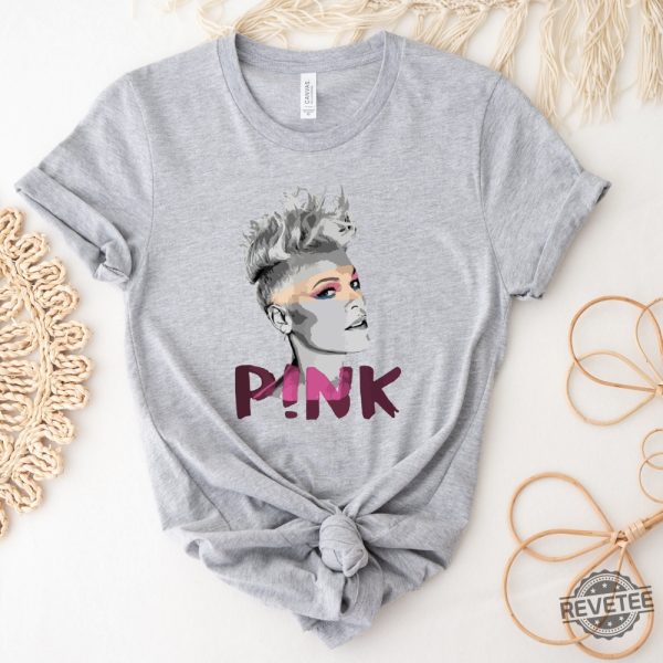 Pink Pink Singer Summer Carnival 2023 Tour Tshirt Trust Fall Album Shirt Pink Tour Shirt Music Tour 2023 Shirt Pink Summer Concert Shirt revetee.com 2
