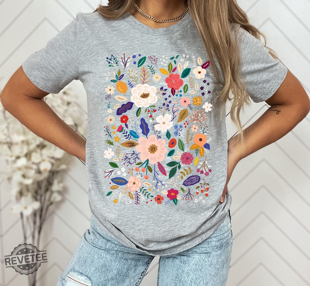 Floral tee shirt womens sale