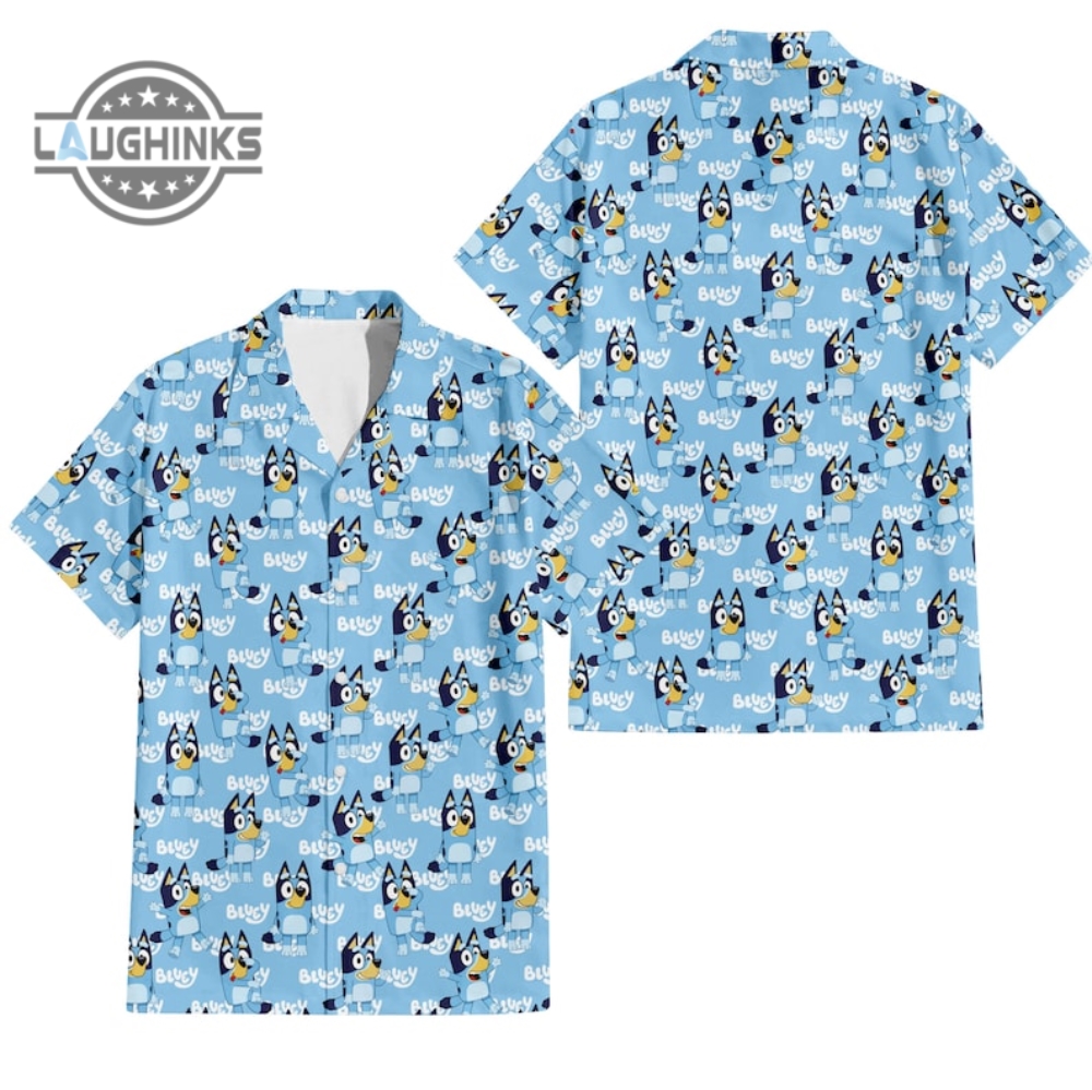 Bluey Hawaiian Shirt Mens Bluey Bandit Hawaiian Shirt Bluey Hawaiian Shirt Dad Bluey Hawaiian Shirt And Shorts Bluey Shirt