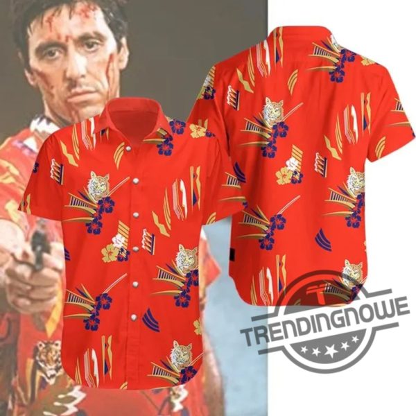 Tony Montana Al Pacino In Scarface Hawaiian Shirt Scarface Red Shirt Tony Montana Hawaiian Shirt trendingnowe.com 2