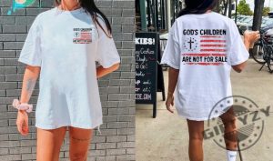 Gods Children Are Not For Sale End Human Trafficking Shirt Christian Usa Flag Human Rights Sound Of Freedom Shirt giftyzy.com 2