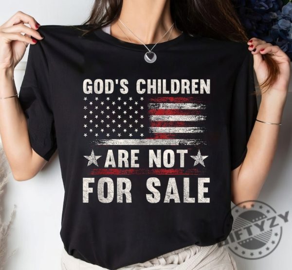 Retro Gods Children Are Not For Sale Shirt Inspirational Quote Shirt Vintage Children Gift Sound Of Freedom Shirt giftyzy.com 1