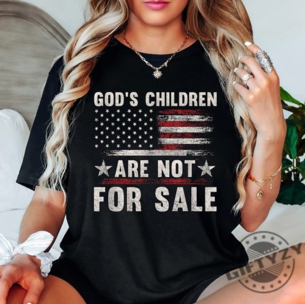 Retro Gods Children Are Not For Sale Shirt Inspirational Quote Shirt Vintage Children Gift Sound Of Freedom Shirt giftyzy.com 2