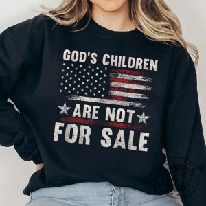 Retro Gods Children Are Not For Sale Shirt Inspirational Quote Shirt Vintage Children Gift Sound Of Freedom Shirt giftyzy.com 3