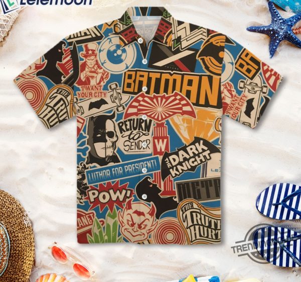 Batman Label Hawaiian Shirt Aloha Summer Hawaiian Shirt trendingnowe.com 1