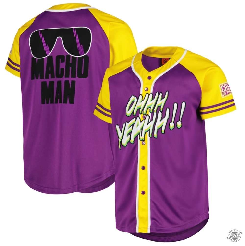 Purple Macho Man Shirt Macho Man Randy Savage Old School Over Printed 3D Baseball Hockey Basketball Jersey Shirt