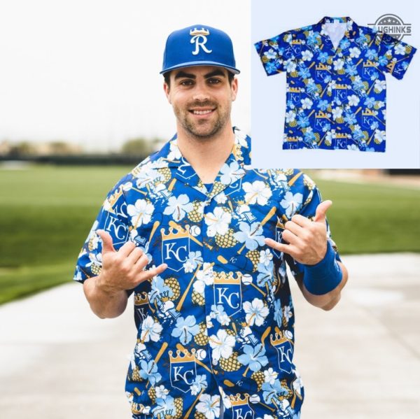 kansas city royals hawaiian shirt and shorts inspired by kc royals hawaiian shirt giveaway mlb shop laughinks.com 1