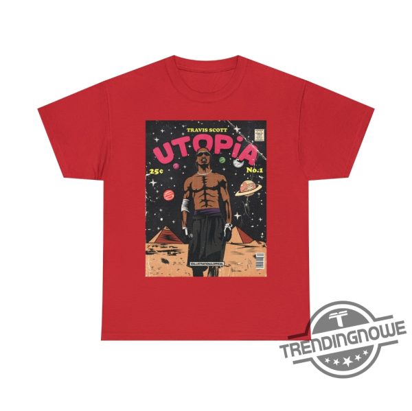 Travis Scott Utopia Shirt Comic Style Art Pyramids Travis Concert Shirt Utopia Album Shirt 2023 Vintage Comic Style Shirt trendingnowe.com 2