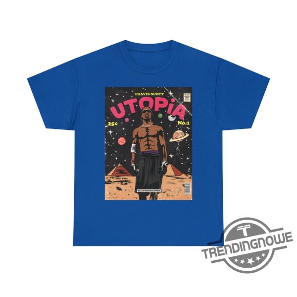 Travis Scott Utopia Shirt Comic Style Art Pyramids Travis Concert Shirt Utopia Album Shirt 2023 Vintage Comic Style Shirt trendingnowe.com 3