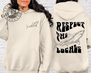 Respect The Locals Hoodie With Front And Back Surfing Save The Shark Red Cross Shark Week Shirt giftyzy.com 2