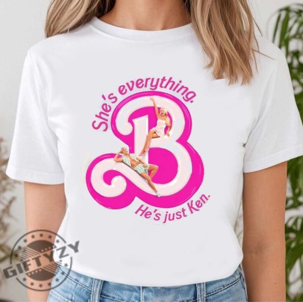 Barbie Shirt Shes Everything Hes Just Ken Retro Doll Barbie Shirt Oppenheimer Shirt Barbenheimer Shirt giftyzy.com 1