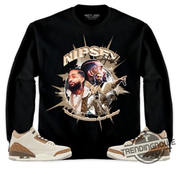 Jordan 3 Palomino Shirt Nipsey Hussle White Shirt To Match Sneaker trendingnowe.com 4