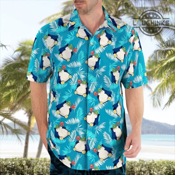 pokemon hawaiian shirts snorlax hawaiian shirt and shorts mens pokemon button up shirt pokemon shirts for adults laughinks.com 1