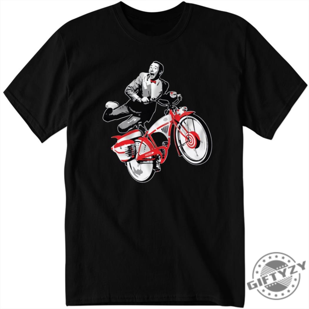 Pee Wee Hermans Big Adventure Bike Shirt Paul Reubens Rest In Peace Pee Wee Herman Shirt