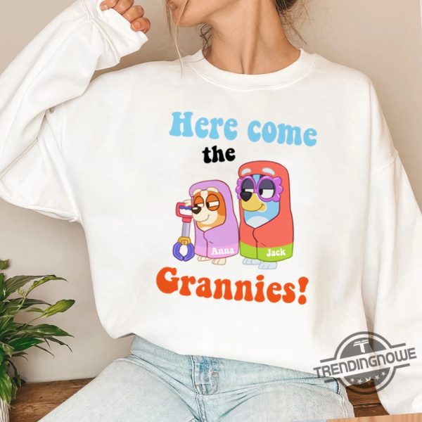 Bluey Here Come The Grannies Shirt Custom Name Bluey Shirt trendingnowe.com 4