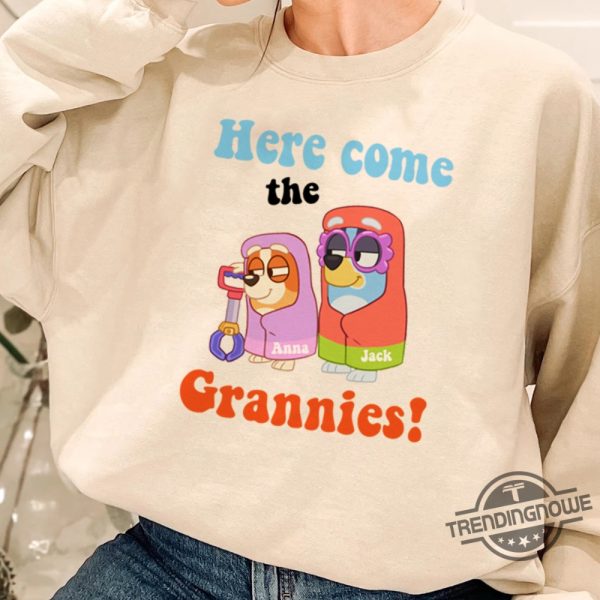 Bluey Here Come The Grannies Shirt Custom Name Bluey Shirt trendingnowe.com 5