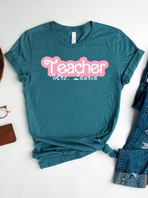 Cute Shirt For Teacher Team Personalized Teacher Shirt Teacher Barbie Shirt Barbie Heimer Barbieheimer Shirt Barbie Oppenheimer Shirt Barbieheimer Barbenheimer Shirt Barbiheimer New revetee.com 2