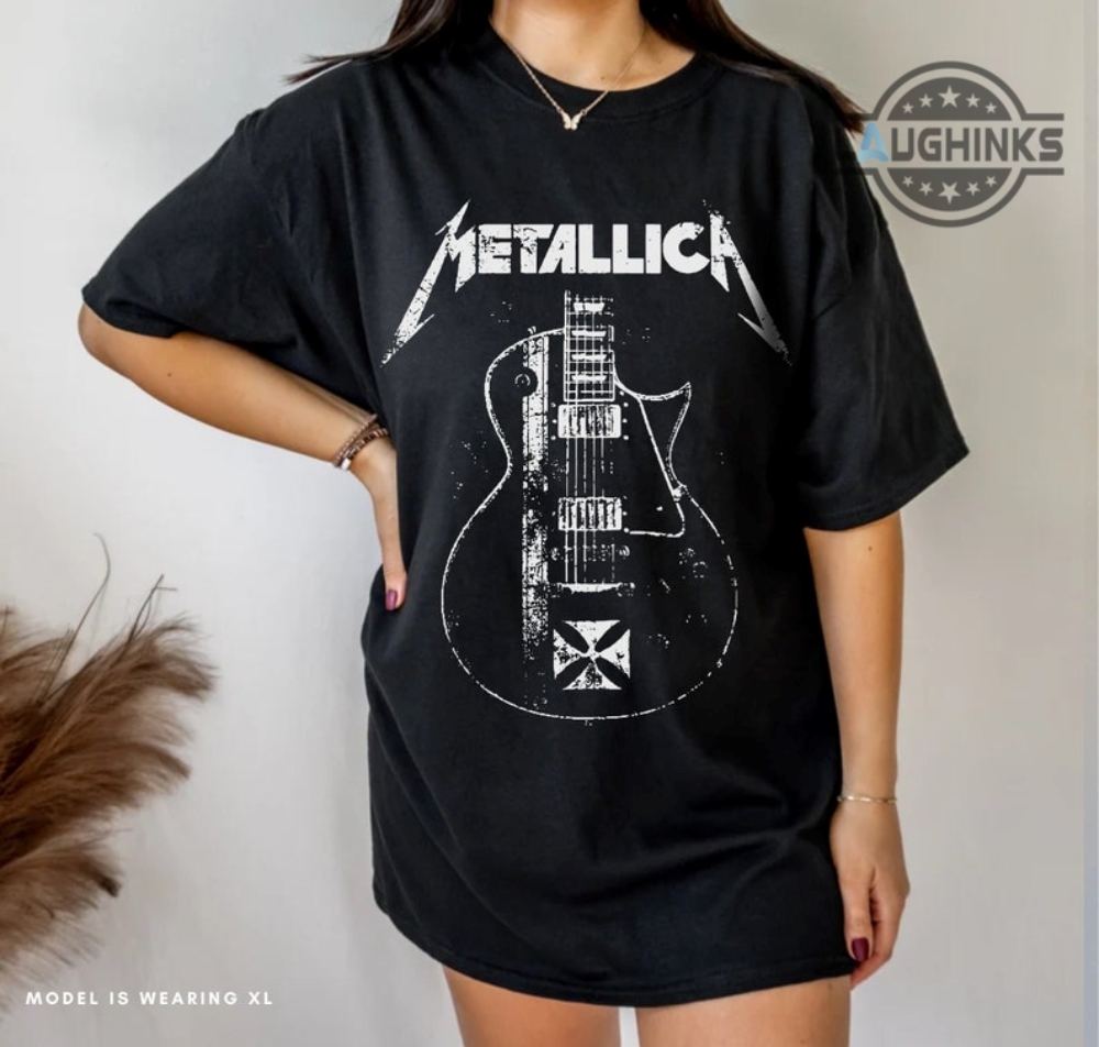 Metallica Distressed Guitar Unisex Shirt, Comfort Colors Vintage