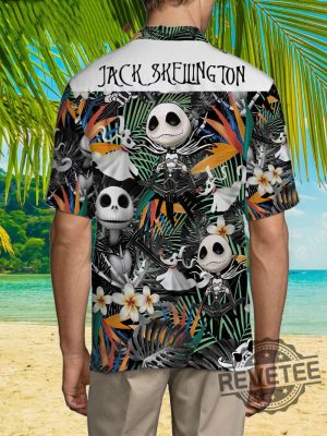 Jack Skellington Hawaiian Shirt Jack Skellington And Zero Shirt Jack Skellington Costume Spirit Halloween Shirt New revetee.com 4