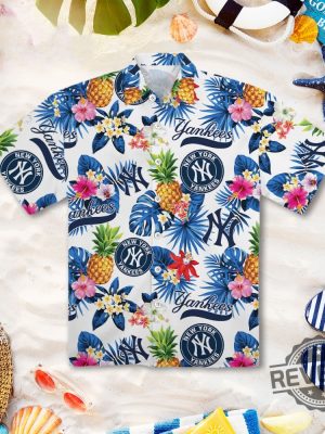 New York Yankees Pineapple Aloha Hawaiian Shirt New York Yankees Hawaiian Shirt New York Yankees Pineapple Hawaiian Shirt revetee.com 3