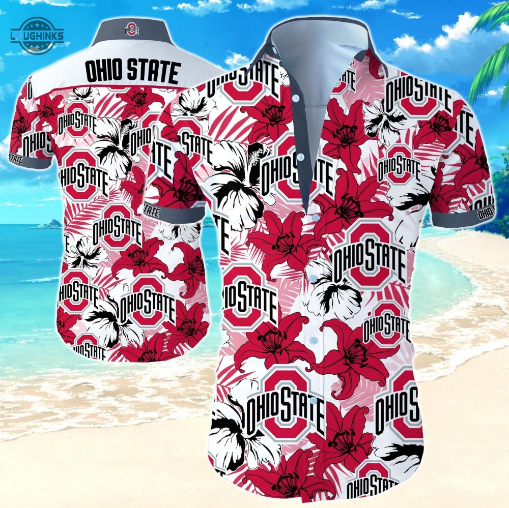 Ohio State Hawaiian Shirt And Shorts Ohio State Aloha Shirt Ohio State Shirt Ohio State Buckeyes Football Shirts