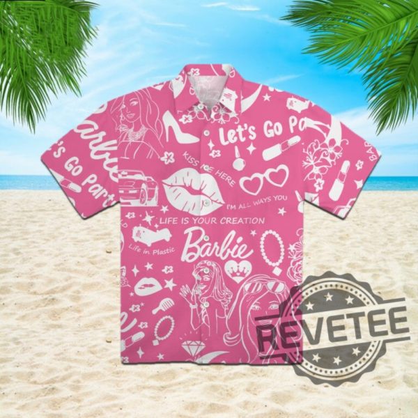 Come On Barbie Lets Go Party Barbie Hawaiian Shirt Cmon Barbie Lets Go Party Shirt Barbenheimer T Shirt Barbiheimer Barbinhimer Barbie Heimer New revetee.com 1