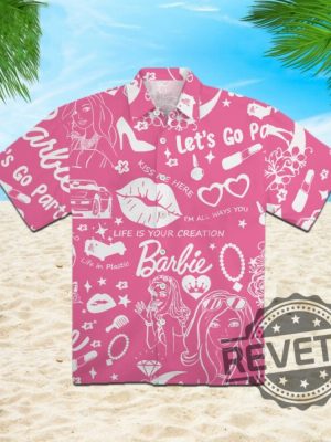 Come On Barbie Lets Go Party Barbie Hawaiian Shirt Cmon Barbie Lets Go Party Shirt Barbenheimer T Shirt Barbiheimer Barbinhimer Barbie Heimer New revetee.com 2