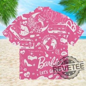 Come On Barbie Lets Go Party Barbie Hawaiian Shirt Cmon Barbie Lets Go Party Shirt Barbenheimer T Shirt Barbiheimer Barbinhimer Barbie Heimer New revetee.com 3