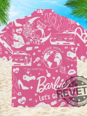 Come On Barbie Lets Go Party Barbie Hawaiian Shirt Cmon Barbie Lets Go Party Shirt Barbenheimer T Shirt Barbiheimer Barbinhimer Barbie Heimer New revetee.com 3