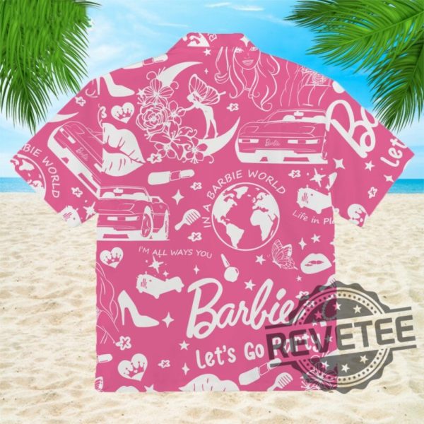 Come On Barbie Lets Go Party Barbie Hawaiian Shirt Cmon Barbie Lets Go Party Shirt Barbenheimer T Shirt Barbiheimer Barbinhimer Barbie Heimer New revetee.com 4