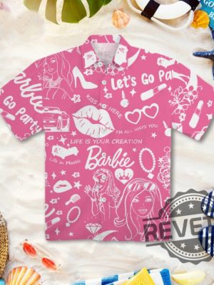 Come On Barbie Lets Go Party Barbie Hawaiian Shirt Cmon Barbie Lets Go Party Shirt Barbenheimer T Shirt Barbiheimer Barbinhimer Barbie Heimer New revetee.com 5