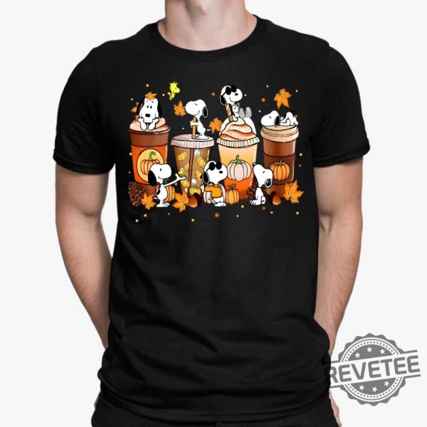 Snoopy Autumn Expresso Coffee Cup Thanksgiving Shirt Hoodie Women Tee Sweatshirt Snoopy Fall Wallpaper Shirt Snoopy Coffee Mug New revetee.com 1