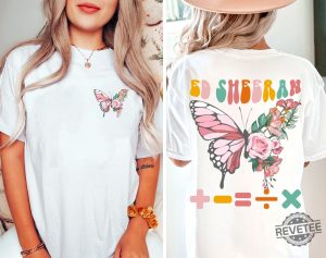 Butterfly Tshirt The Mathematics World Tour Shirt Custom Tshirt Country Music Fan Shirt Butterfly Equals Tour Shirts Ed Sheeran Mathematics Tour Tshirt Ed Sheeran Merch 2023 New revetee.com 2