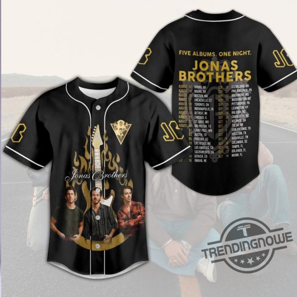 Jonas Brothers Baseball Jersey Jonas Brothers Shirt Jonas Brother Five Albums One Night Baseball Jersey Jonas Brothers Jersey Concert Tour 2023 Gift trendingnowe.com 1