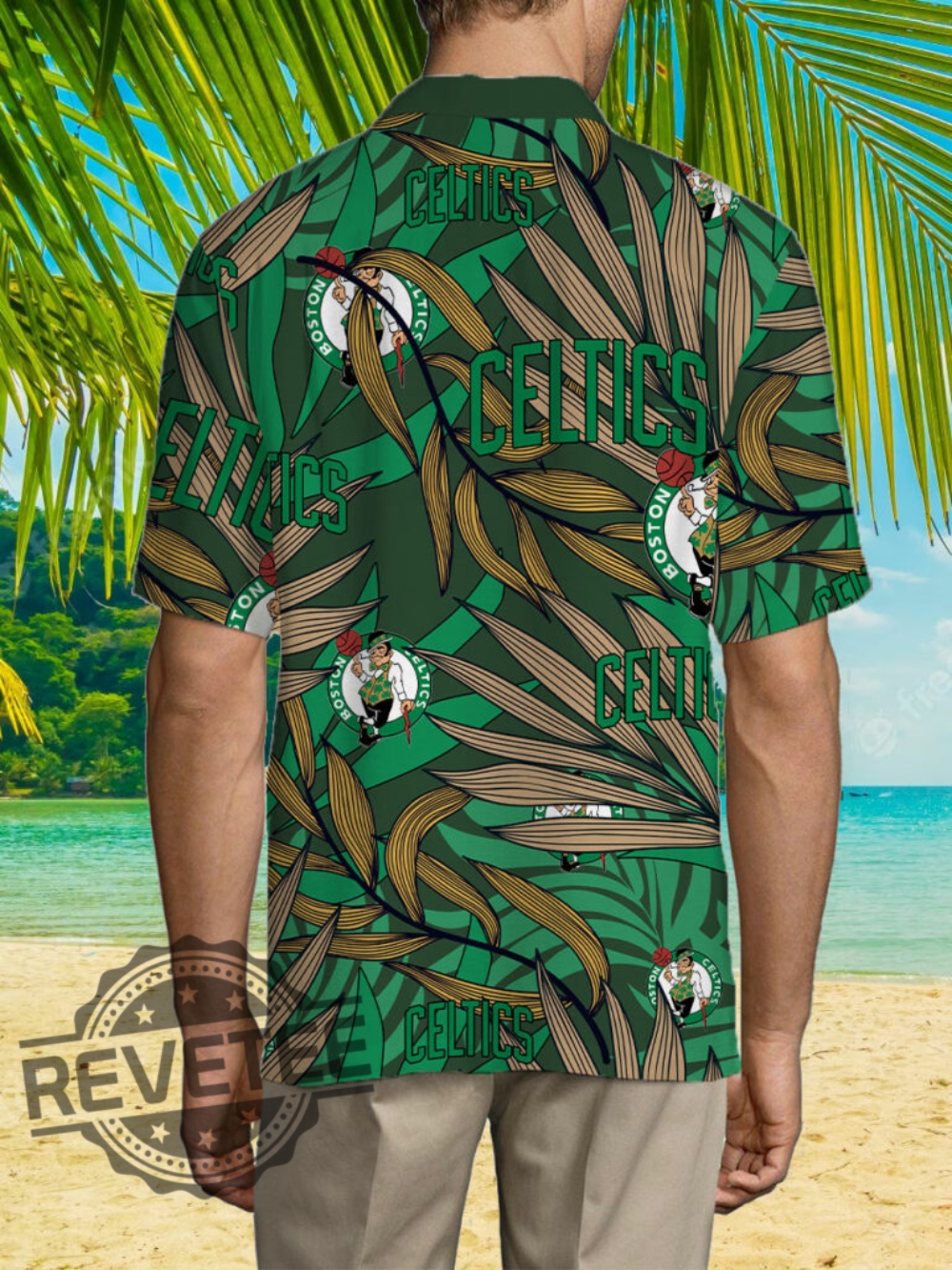 Boston Celtics 2023 Tropical Palm Leaves Aloha Hawaiian Shirt Boston Celtics Hawaiian Shirt New