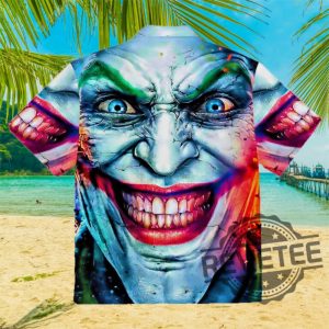 Joker Face 3D Hawaiian Shirt Joker Hawaiian Shirt Joker Face Hawaiian Shirt New revetee.com 2