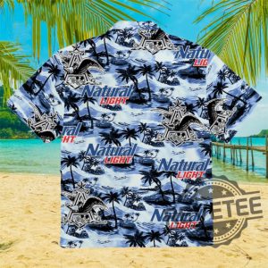 Natural Light Hawaiian Sea Island Pattern Shirt Natural Light Hawaiian Shirt New revetee.com 3