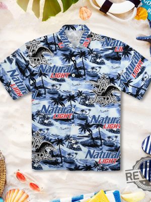 Natural Light Hawaiian Sea Island Pattern Shirt Natural Light Hawaiian Shirt New revetee.com 4