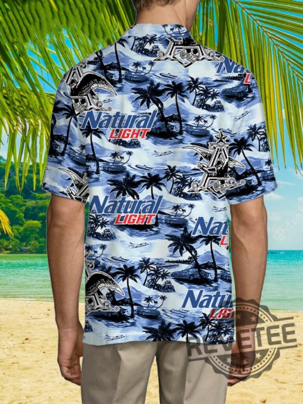 Natural Light Hawaiian Sea Island Pattern Shirt Natural Light Hawaiian Shirt New revetee.com 5