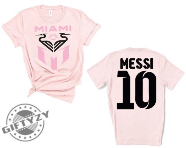 Miami Leo Messi Double Sides Shirt Lionel Messi Tshirt Miami Messi Introduction Hoodie Messi Soccer Shirt giftyzy.com 2