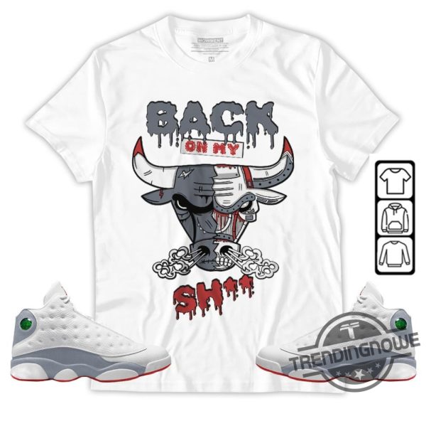 Jordan 13 Wolf Grey Shirt Hoodie Sweatshirt Back On My Unisex Shirt To Match Sneaker trendingnowe.com 1