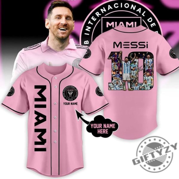 Messi 10 Inter Miami Fc Pink Personalzied Shirt Baseball Jersey Custom Name Baseball Jersey 10 Messi International Major League Soccer Jersey Hockey Basketball Shirt giftyzy.com 1